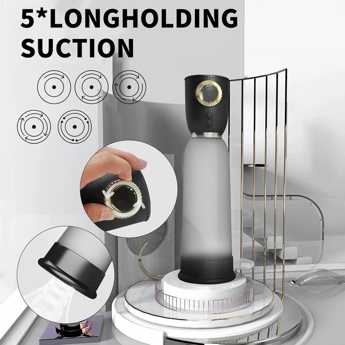 Premium Rechargeable Penis Pump – 6 Suction Modes & Progress Tracking