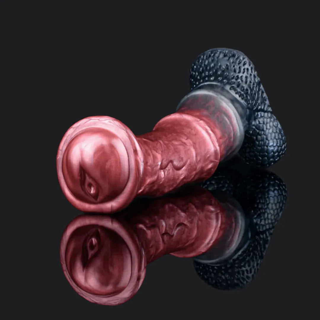 Unleash Wild Pleasure: Metallic Red Horse Dildo