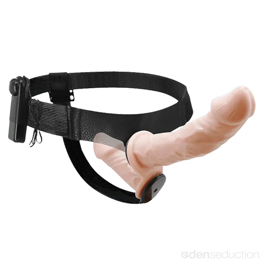 Vibrating double thruster Double sided vibrating strap on - EdenSeduce