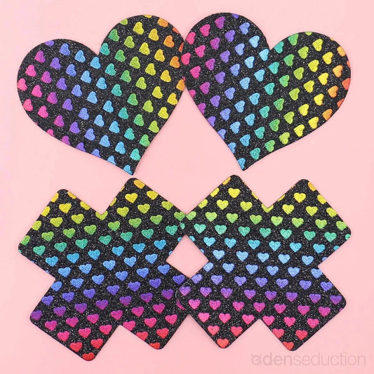 Iridescent Rainbow Nipple Covers - EdenSeduce