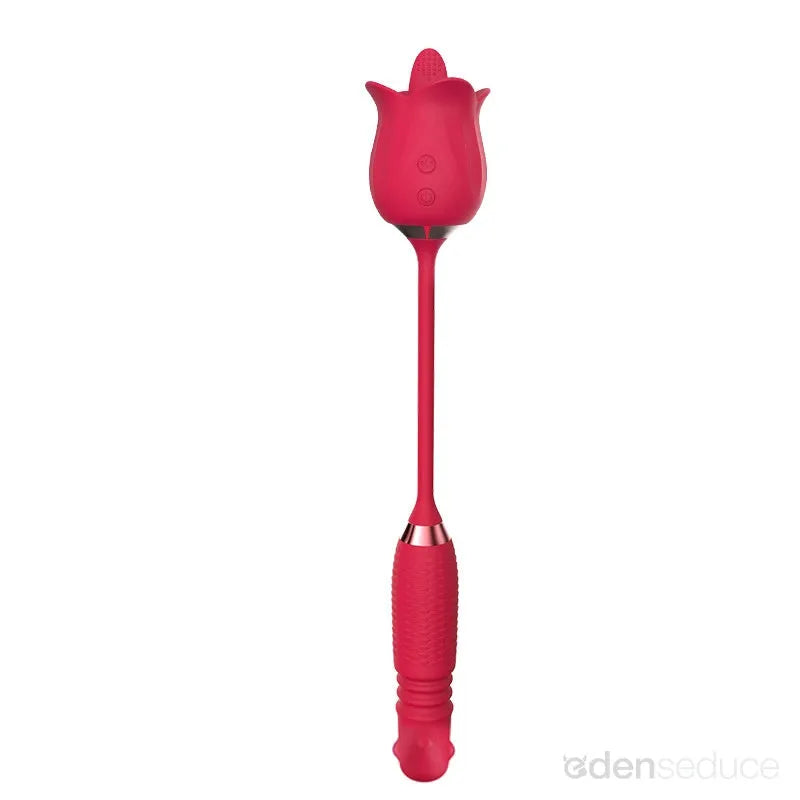 Dual Rose Vibrator – 10 Modes of Licking & Thrusting for Ultimate Pleasure