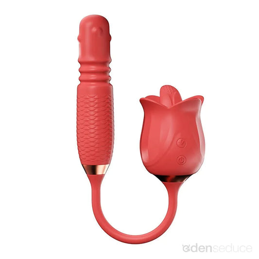 Dual Rose Vibrator – 10 Modes of Licking & Thrusting for Ultimate Pleasure