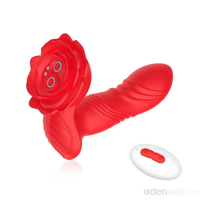Girthy Thrusting Rose Vibrator – Remote Control Pleasure
