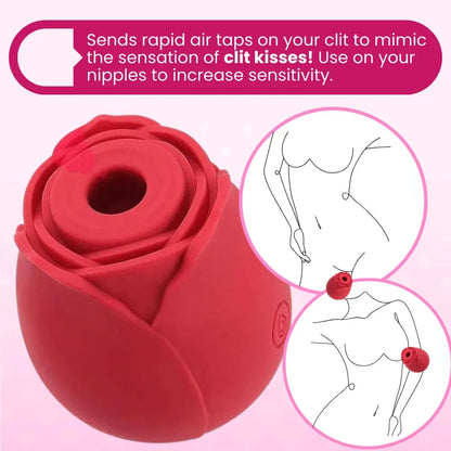 FREE #1 Selling Rose Sex Toy Air Pulse Stimulator in Red - EdenSeduce