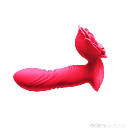 Girthy Thrusting Rose Vibrator – Remote Control Pleasure