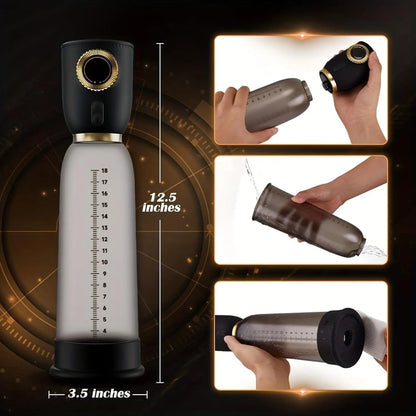 Premium Rechargeable Penis Pump – 6 Suction Modes & Progress Tracking