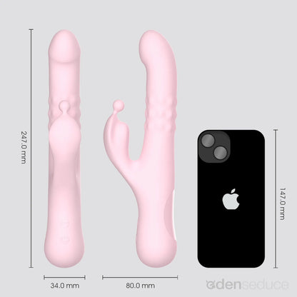 Pink Pearl Pulsing and Fingering Dual Action Vibrator - Triple Your Pleasure! - EdenSeduce