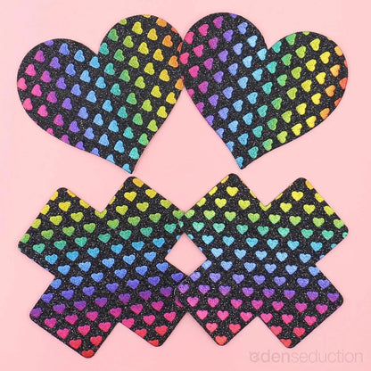 Iridescent Rainbow Nipple Covers - EdenSeduce