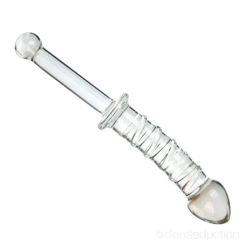 G-spot cherry swirl Double ended glass dildo - EdenSeduce