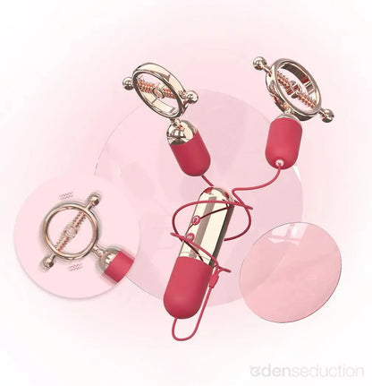 Deluxe vibro nipple clamps Vibrating nipple clamps - EdenSeduce