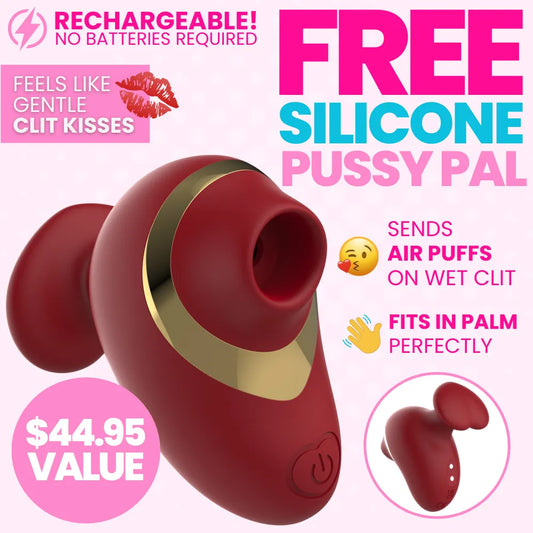 FREE Silicone Pussy Pal Air Pulse Vibrator - Fits in Your Hand!