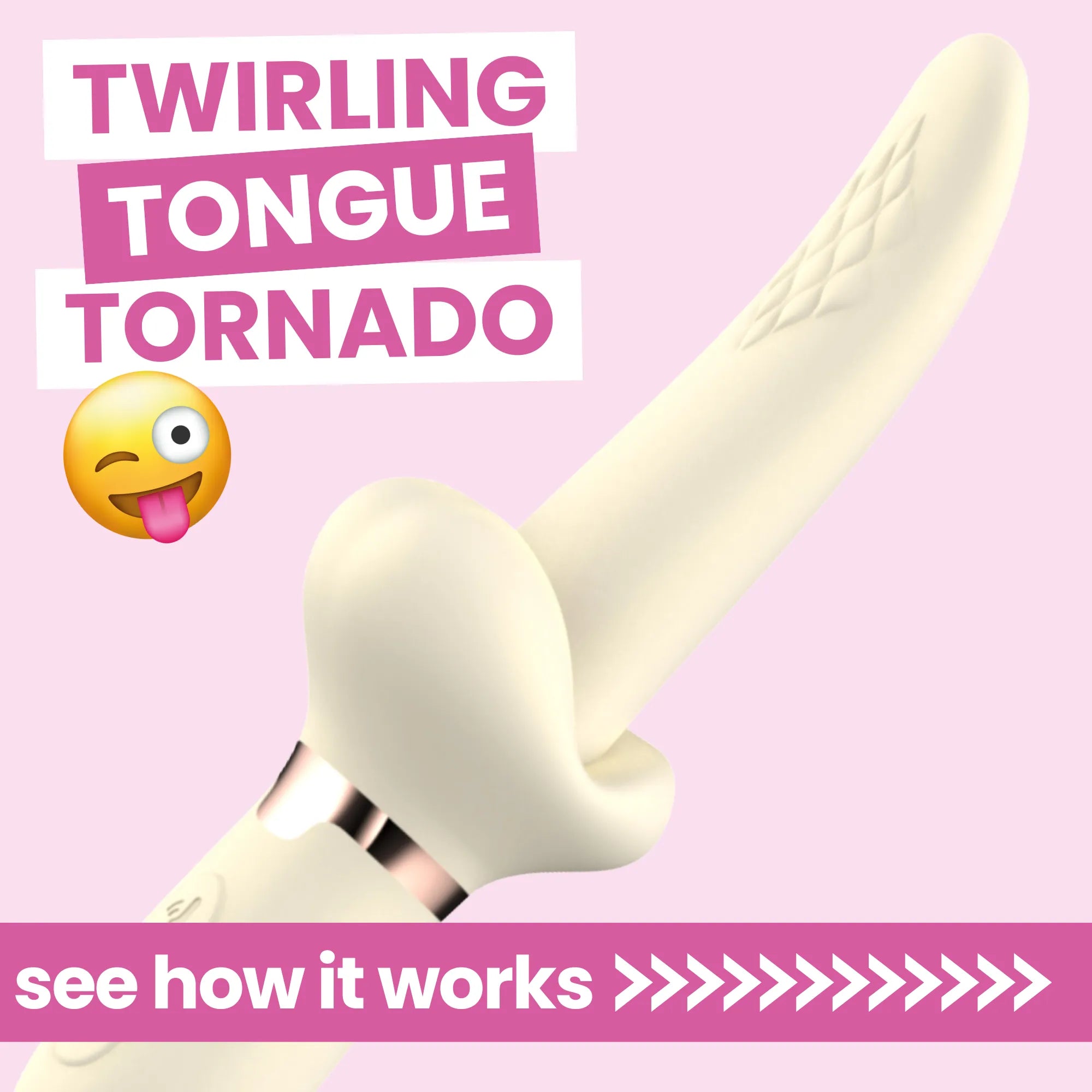 Tongue Tornado Twirling Silicone G-Spot Vibrator - Vibrates and Rotates! - EdenSeduce