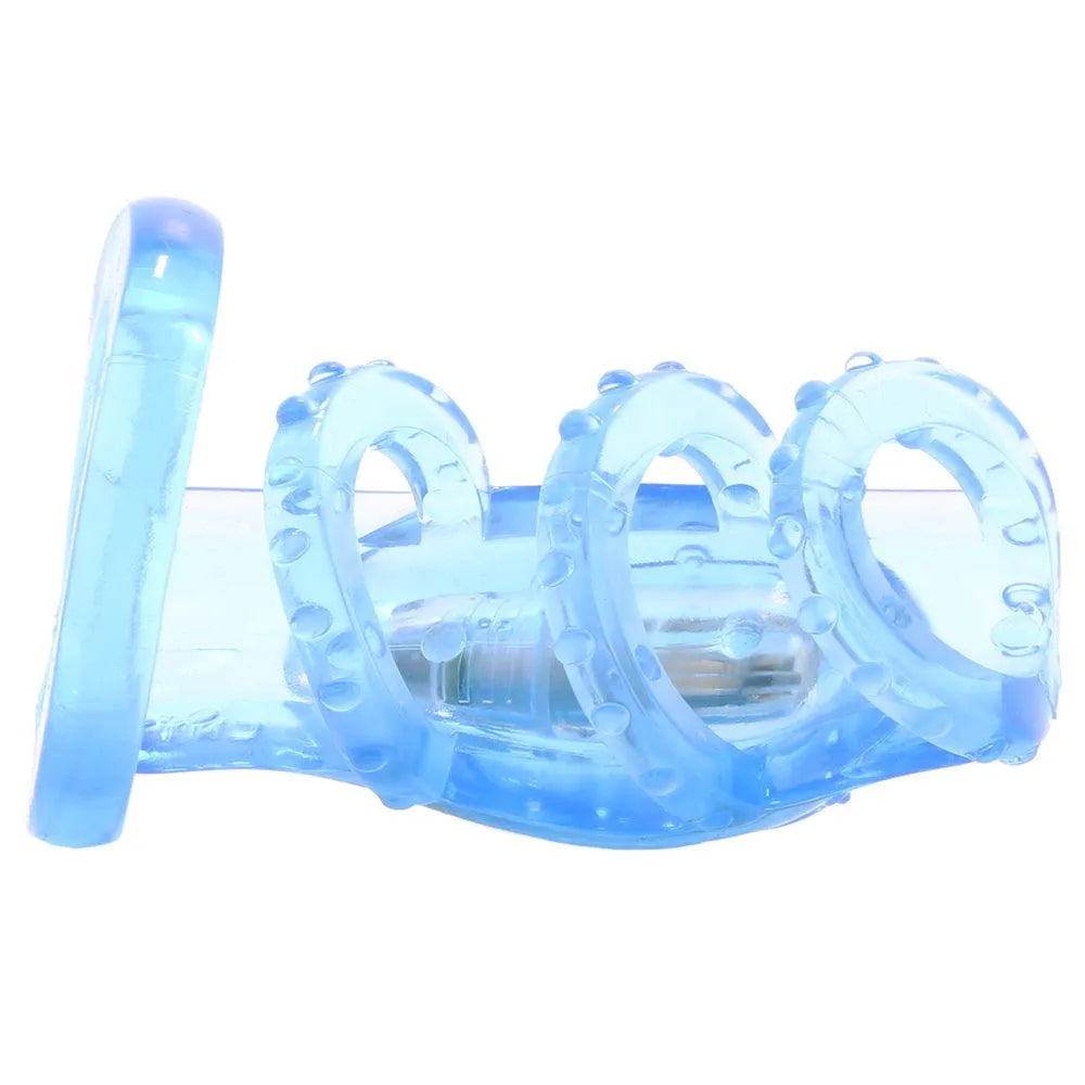 Vibrating Cock Cage in Blue - EdenSeduce
