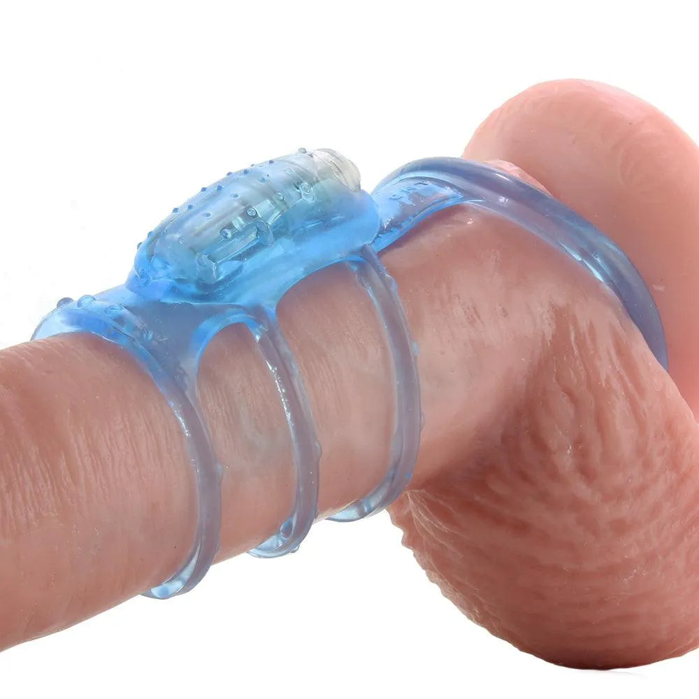 Vibrating Cock Cage in Blue - EdenSeduce