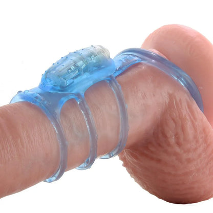 Vibrating Cock Cage in Blue - EdenSeduce