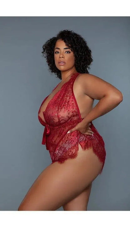 Nancy Lace V-neck Teddy - EdenSeduce