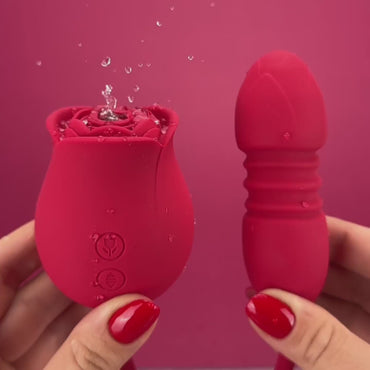 Rosebud thruster Dual rose vibrator