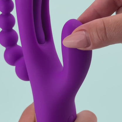 Triple Rabbit Vibrator with 3 Motors & Beads